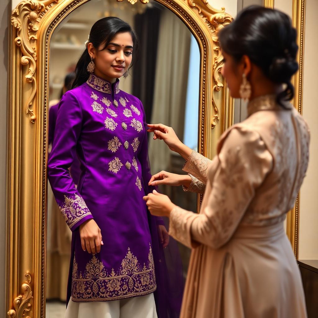 Trial fitting of a designer outfit